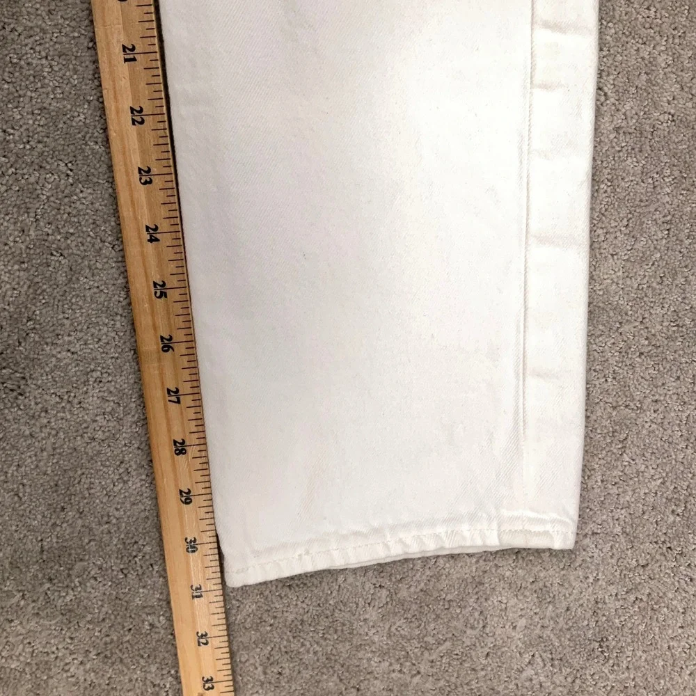 Levi's 501 Jeans Mens 30W 30L White Button Fly Straight Leg Coastal  Denim